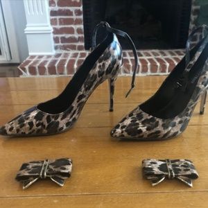 White House Black Market Sienna Leopard Heels Sz 8M